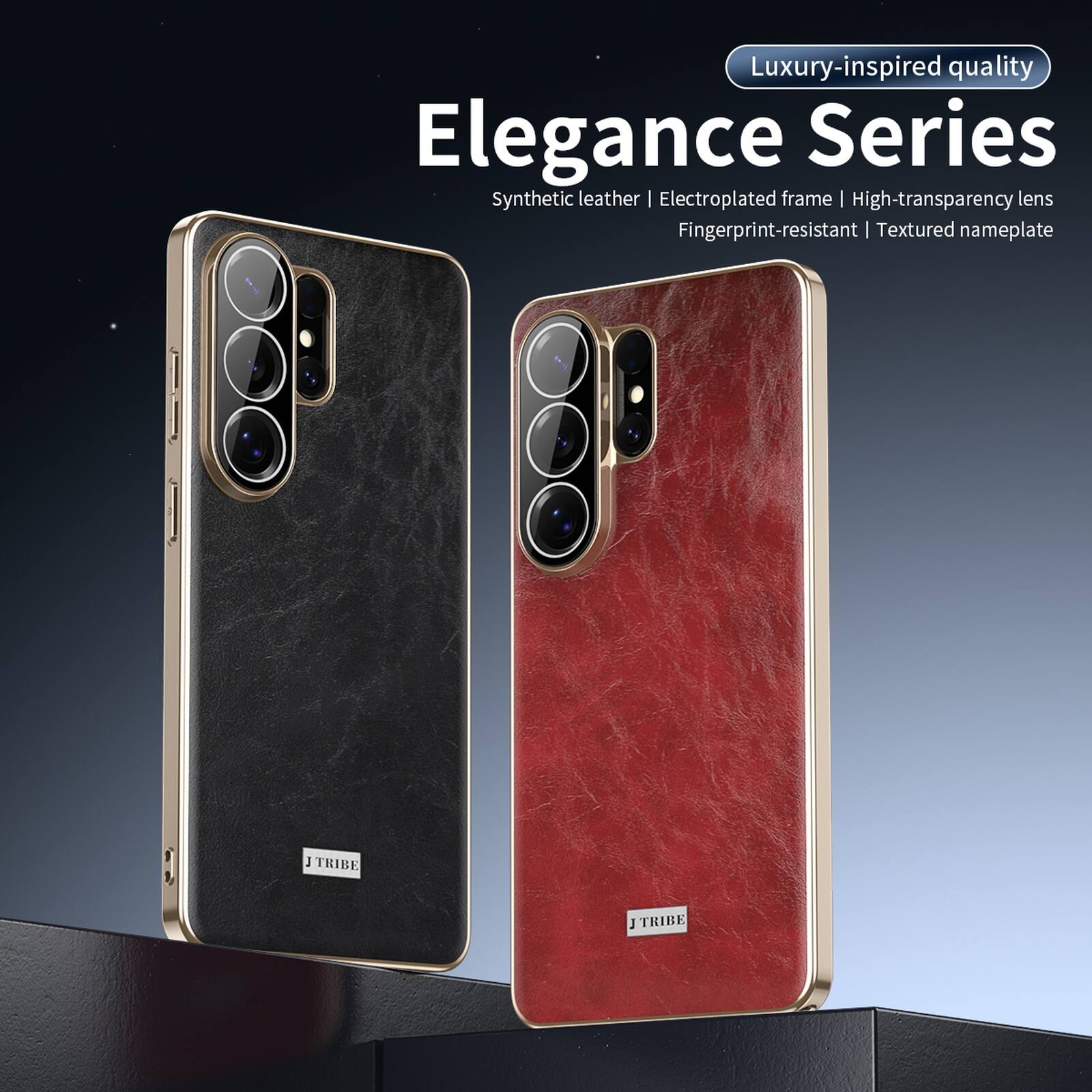 Luxury-inspired quality  
Elegance Series  
Synthetic leather | Electroplated frame | High-transparency lens  
Fingerprint-resistant | Textured nameplate  
3 TRIBE J TRIBE