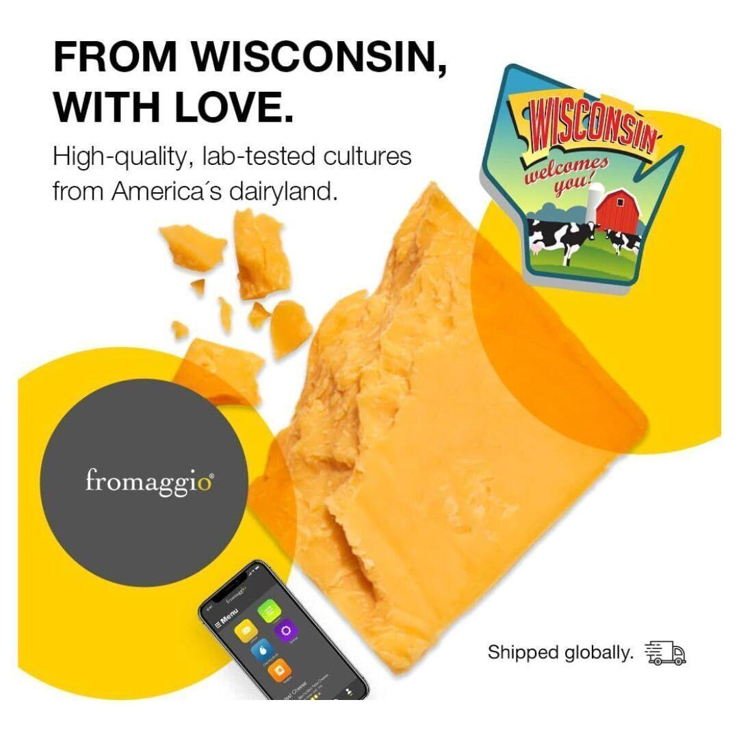 FROM WISCONSIN, WITH LOVE.

High-quality, lab-tested cultures from America's dairyland.

fromaggio

Shipped globally.