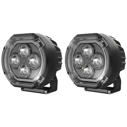 Front. Stinger - HEXCORE 4” Universal Off-Road LED Pod Lights (Pair), Amber/White Spot Beam for Cars, Trucks, Jeeps, UTVs, 4x4 Vehicles - Black.