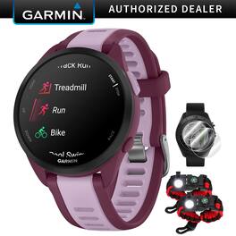 Garmin - Forerunner 165 Music Smart Sport Watch, Berry + Lilac w/ Accessories Bundle - Berry/Lilac - (2024)