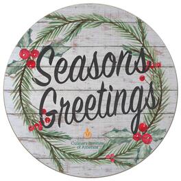 Jardine - Culinary Institute of America Steels 20'' x 20'' Season's Greetings Circle - White