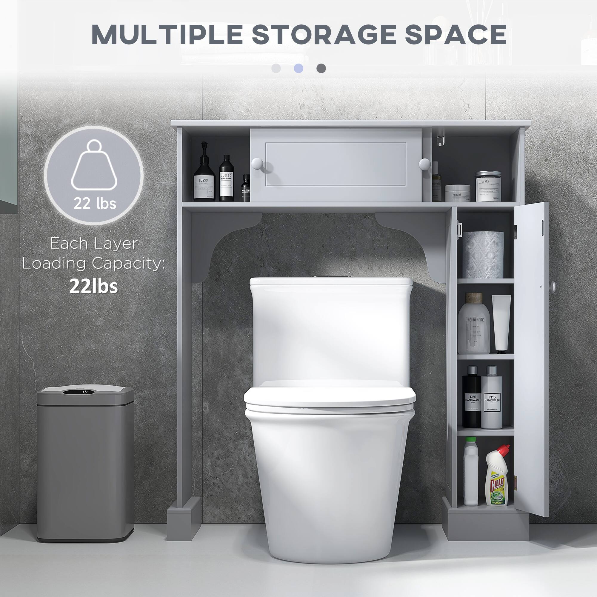 MULTIPLE STORAGE SPACE

22 lbs

Each Layer Loading Capacity: 22lbs