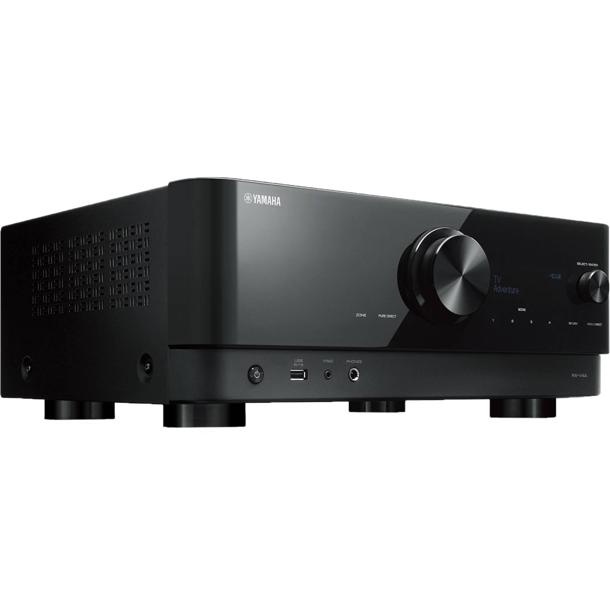 YAMAHA  
TV Adventure  
YPAO  
RC-V64  

ZONE  
PAIR DIRECT  
1  
2  
3  
4  
NET USB  

USB  
INPUT  

SELECT/OUTPUT