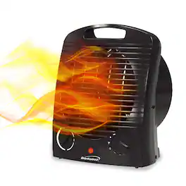Brentwood - 1500-Watt Portable Electric Space Heater and Fan in Black