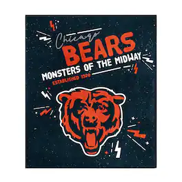 Logo Brands - Chicago Bears 60" x 70" Plush Throw Blanket - Multicolor
