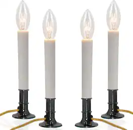 RTMB - 4 Pack Electric Christmas Window Candles with Nickel Base & 7W Bulbs