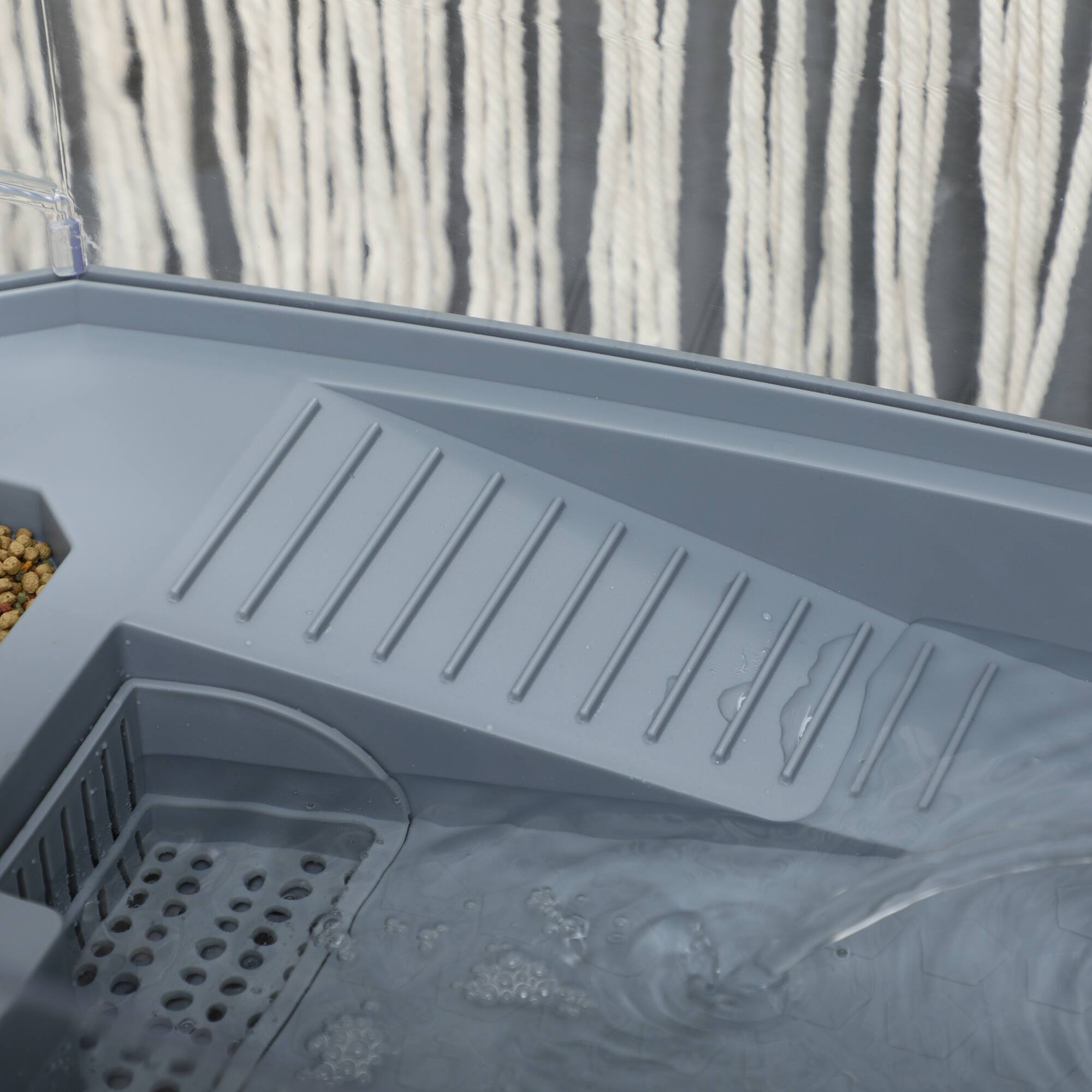 Alt View 5. Pawhut - Turtle Tank Kit, Basking Platform, Water Pump, Filter Layer, Full View, Easy to Clean/Change Water, Multi Functional.