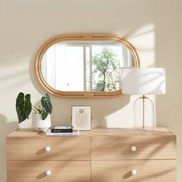 Corsica Oval Rattan Wall Mirror by Modway - Natural