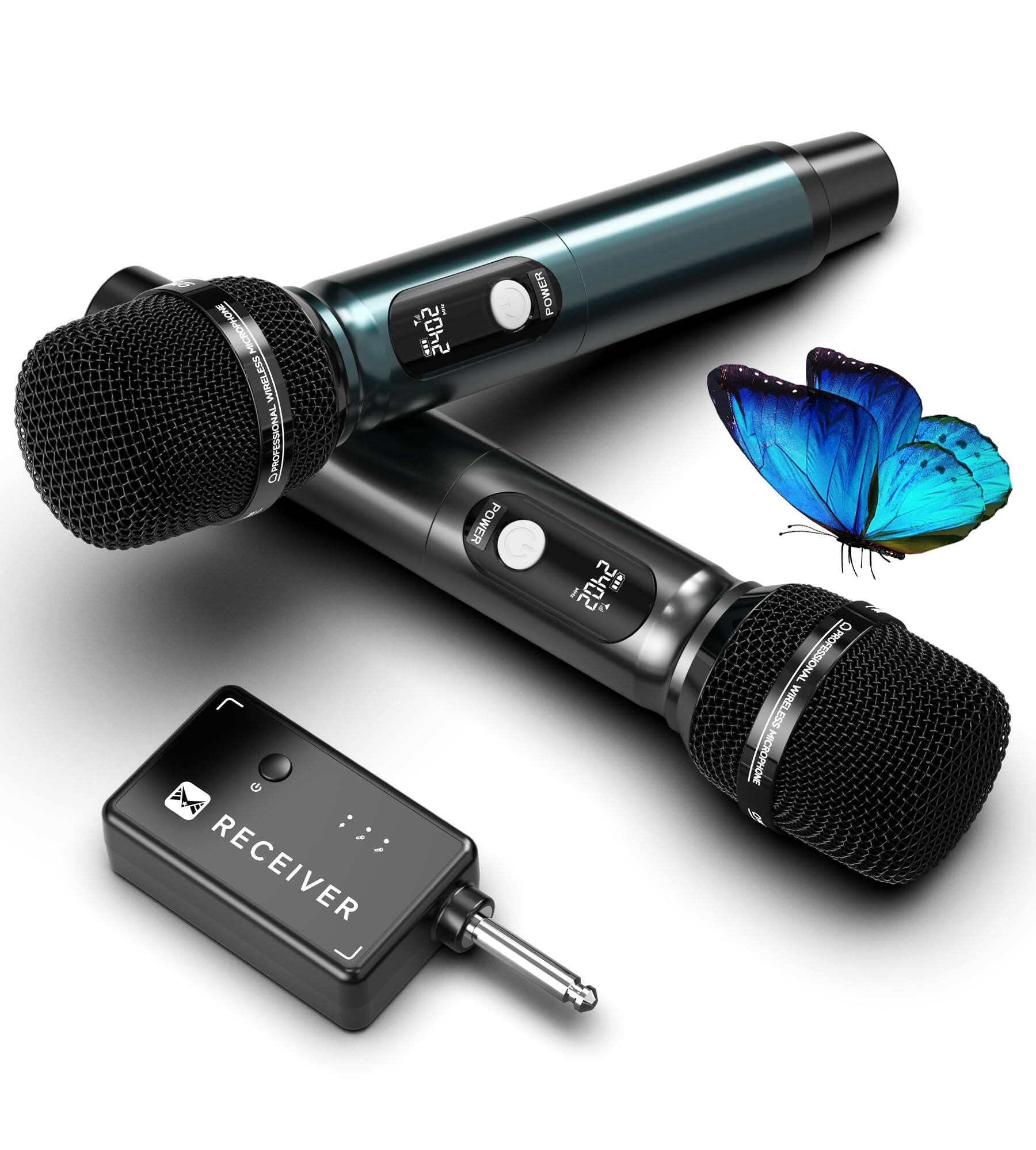 Dazzling Pops Wireless Microphones Professional Dual Microphone With ...
