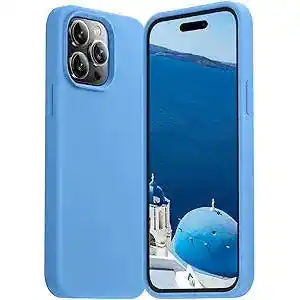 Front. Entronix - Entronix Liquid Silicone Case for iPhone 14 Pro - Premium Soft-Touch Protection - Aqua Blue.
