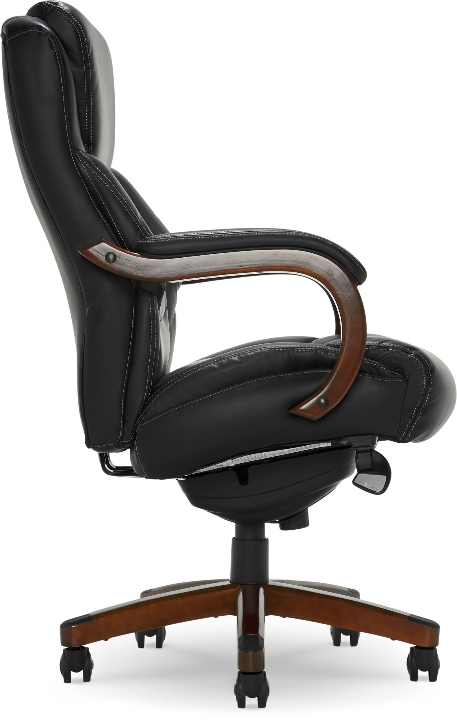 Alt View 18. La-Z-Boy - Big & Tall Executive Office Chair with Lumbar Support Leather Ergonomic Reclining Office Chair with Padded Arms - Jet Black/Mahogany.