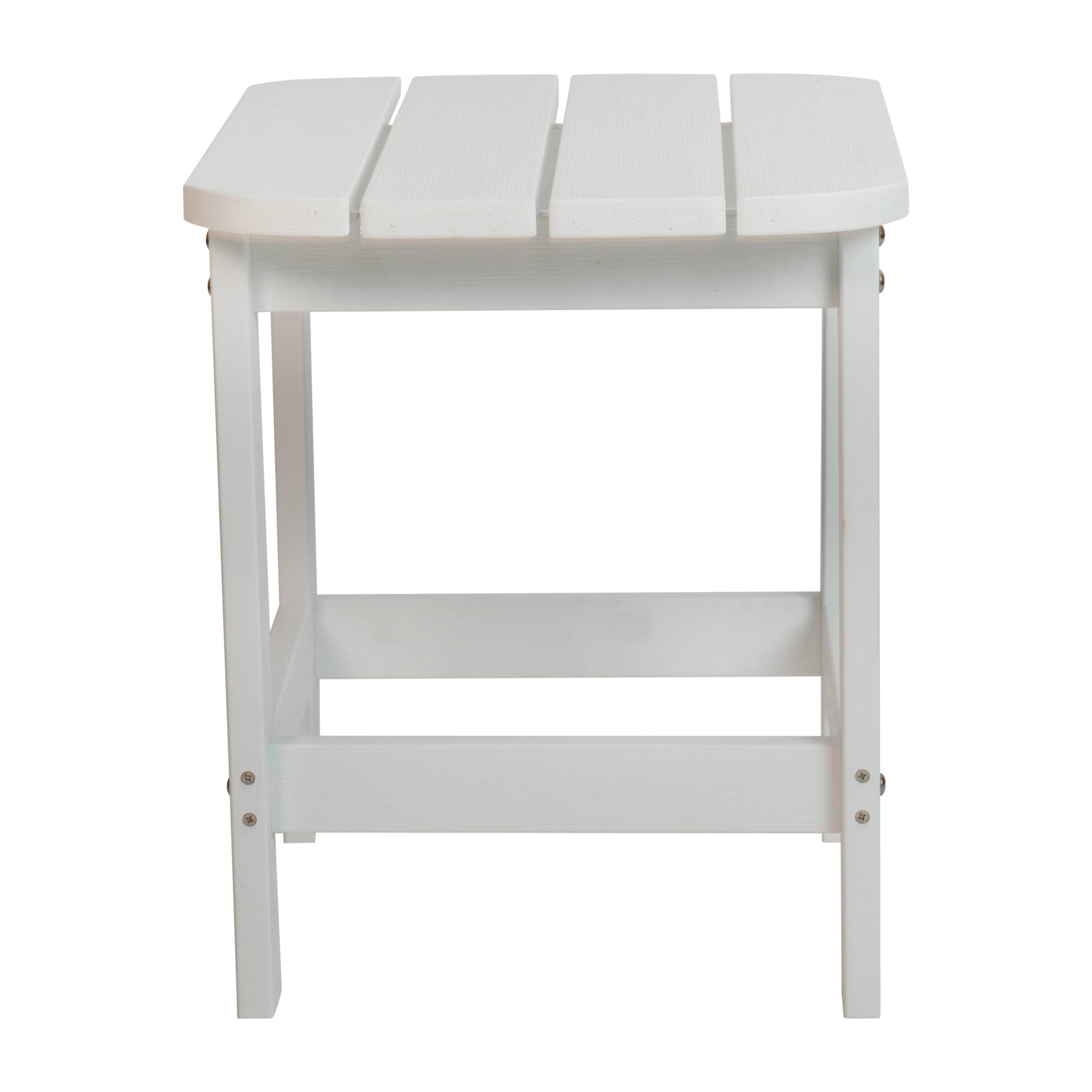 Alt View 5. Emma + Oliver - Hammond Indoor/Outdoor Polyresin Adirondack Side Table for Porch, Patio, or Sunroom - White.