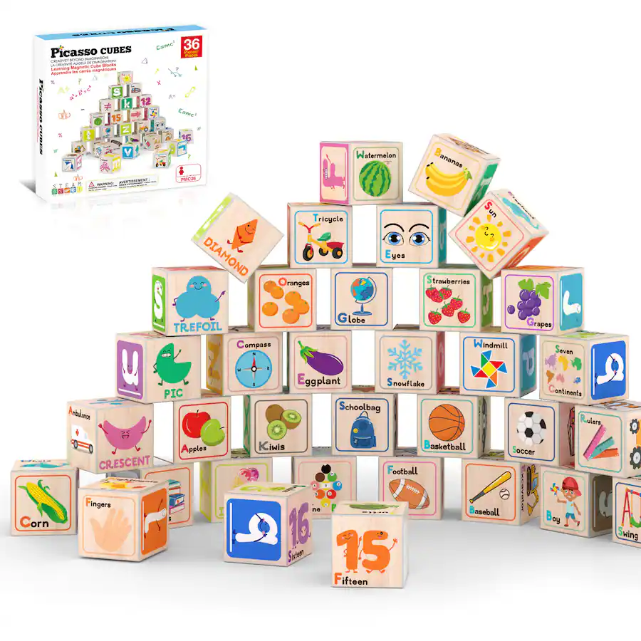 PicassoTiles PICASSO TILES 36 PC Letter, Alphabet, Number Magnetic ...