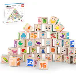 PicassoTiles - PICASSO-TILES 36 PC Letter, Alphabet, Number Magnetic Building Puzzle Cubes Set for Kids Ages 3+