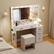 Alt View 4. Costway - Costway 43.5" Makeup Table Set Vanity Desk with Storage Stool Power Outlets 2 Open Shelves - White.