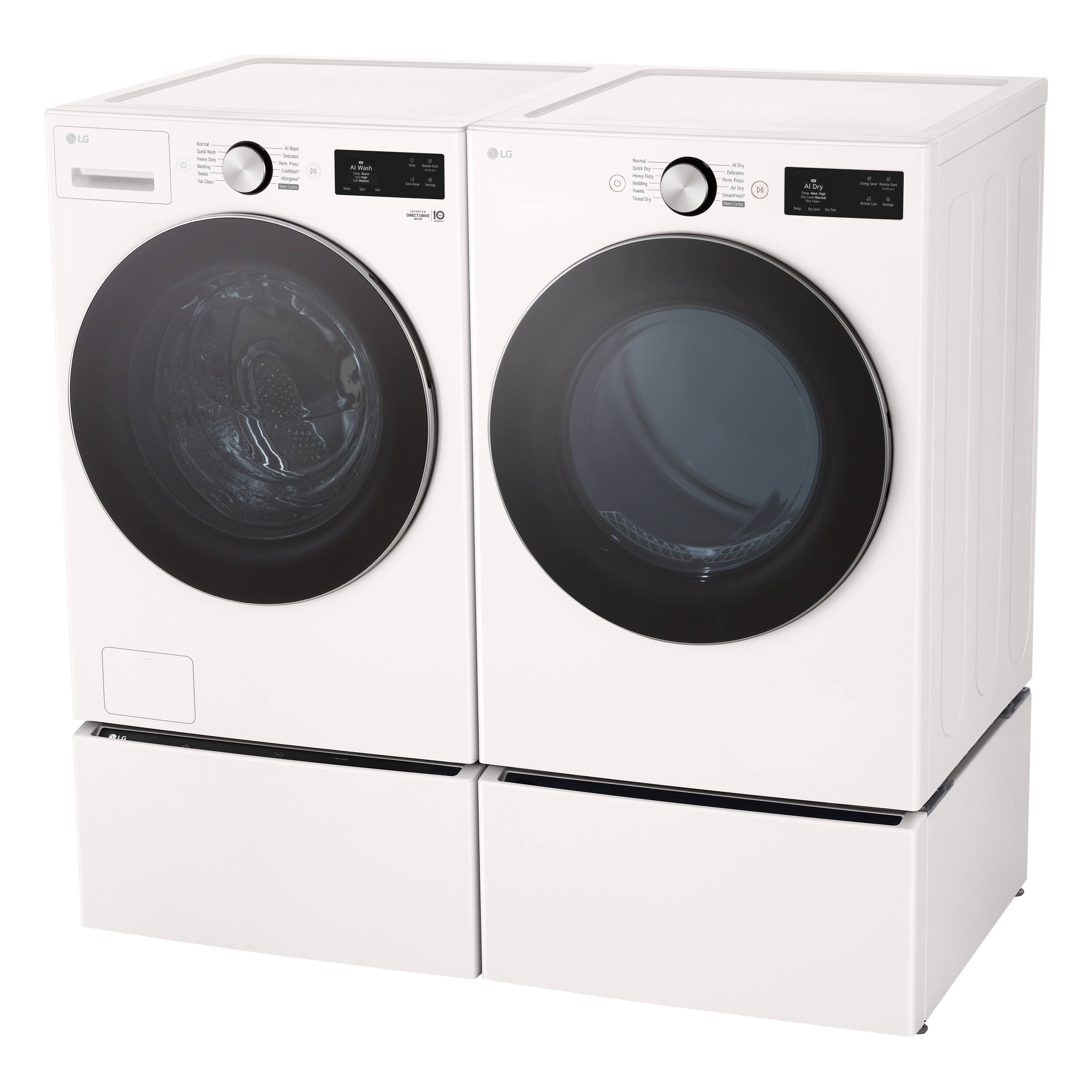 Alt View 23. LG - 7.4 Cu. Ft. Smart Gas Dryer with Steam and AI Sensor Dry - Alpine White.