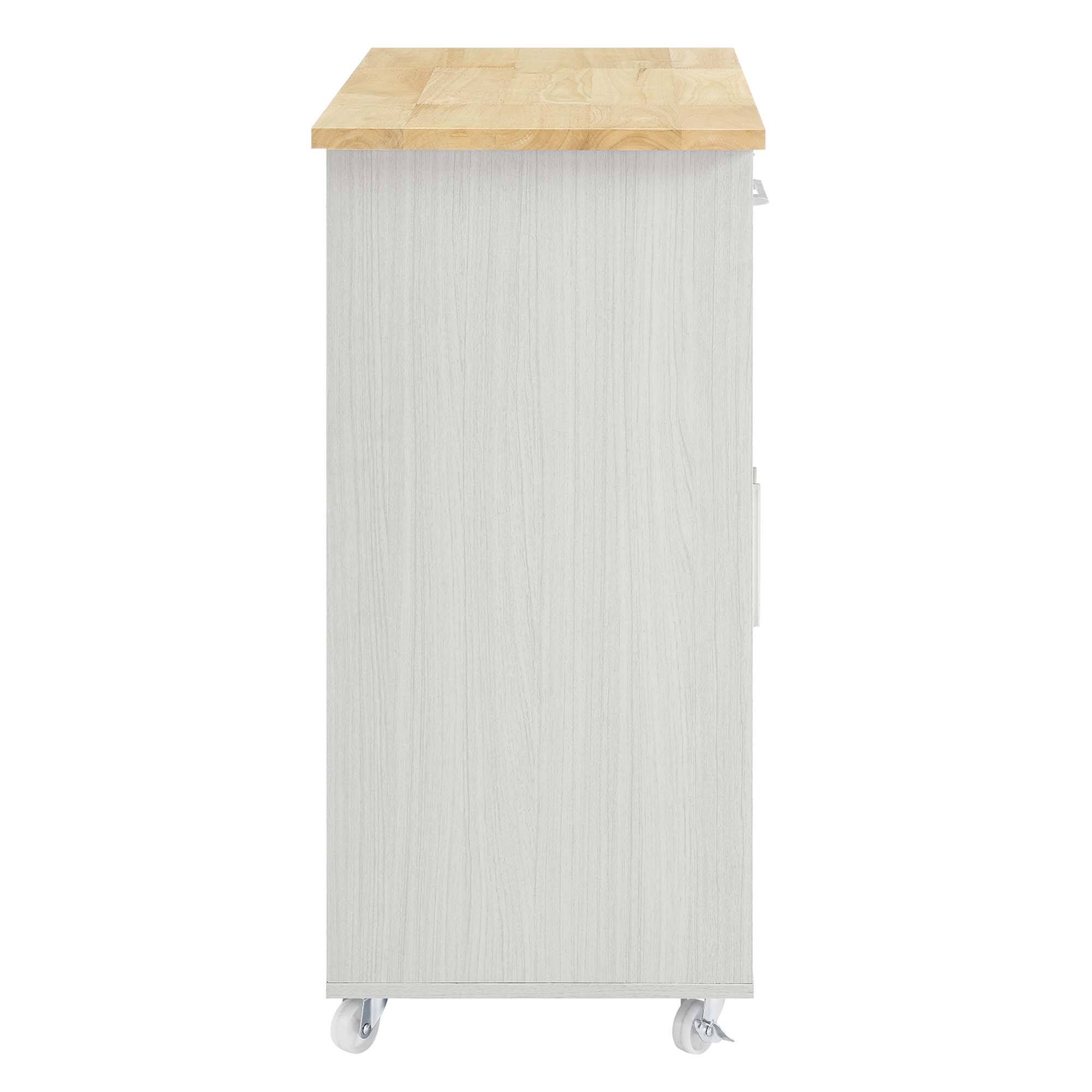 Alt View 2. Modway - Cuisine Kitchen Cart by Modway - White Natural.