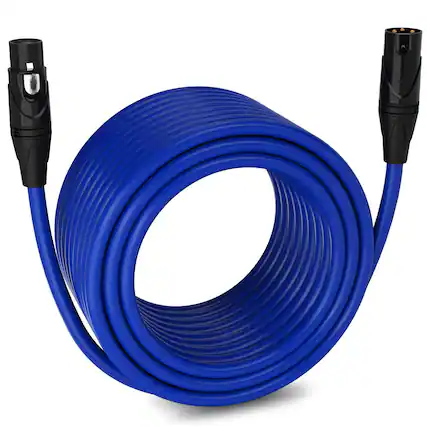 Front. Lyxpro - 100 ft Balanced XLR Cable, Male to Female, 3 Pin Microphone Cable - Blue.