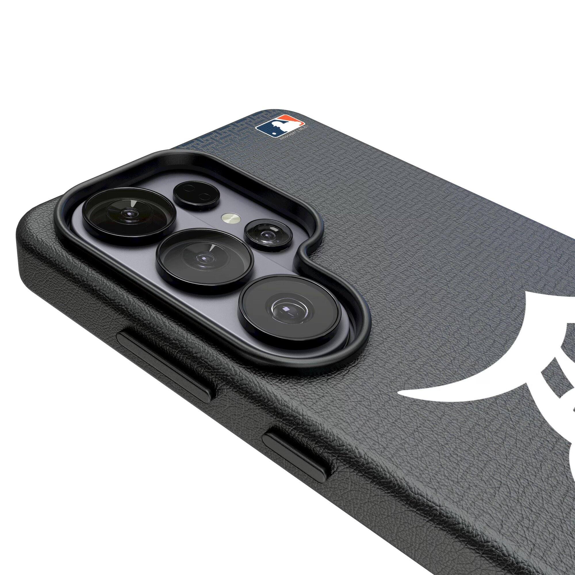 Alt View 2. Keyscaper - Detroit Tigers Linen Galaxy Magnetic Bump Case - S25 Plus - Black.