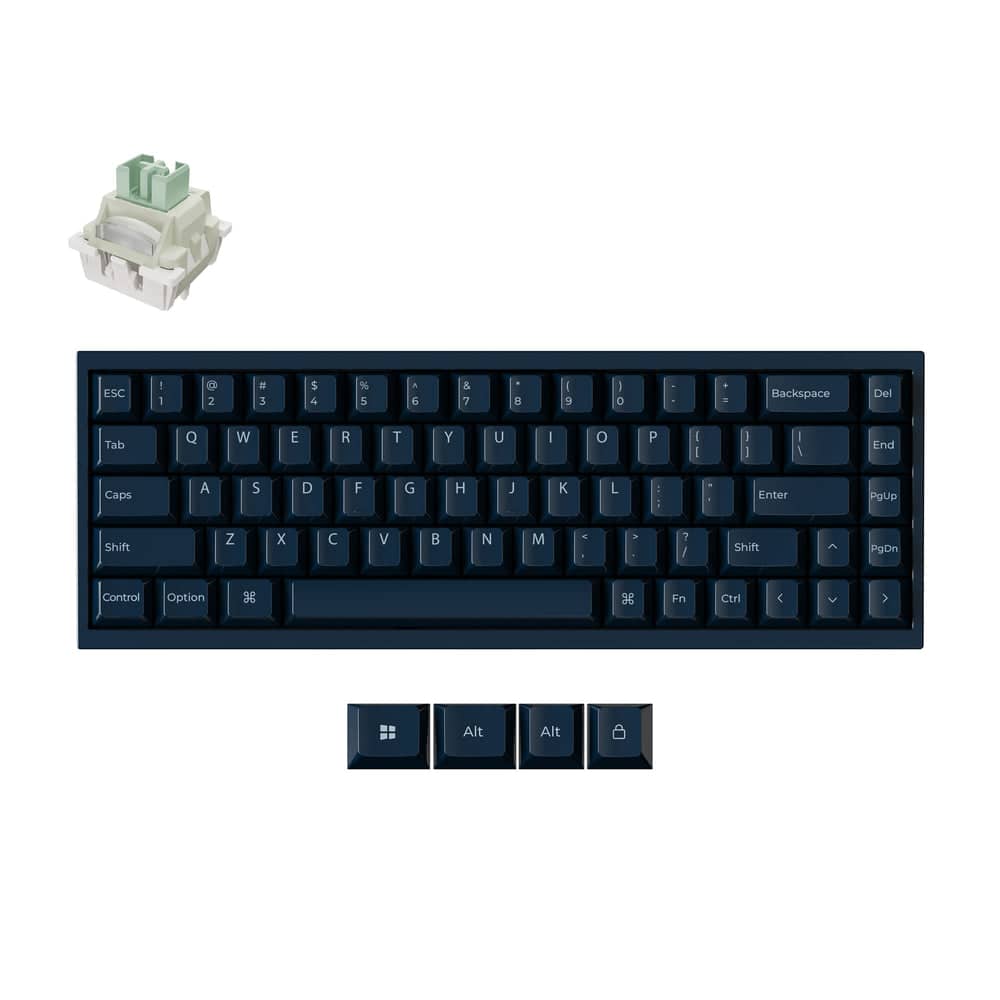 Keychron - Q16 HE 8K 65% Wired Magnetic Switch Gaming Keyboard with Ceramic Body and Keycaps - Navy-blue