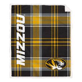 Pegasus - Missouri Tigers 50" x 60" Playmaker Plaid Ultra Cozy Sherpa Throw - Multicolor