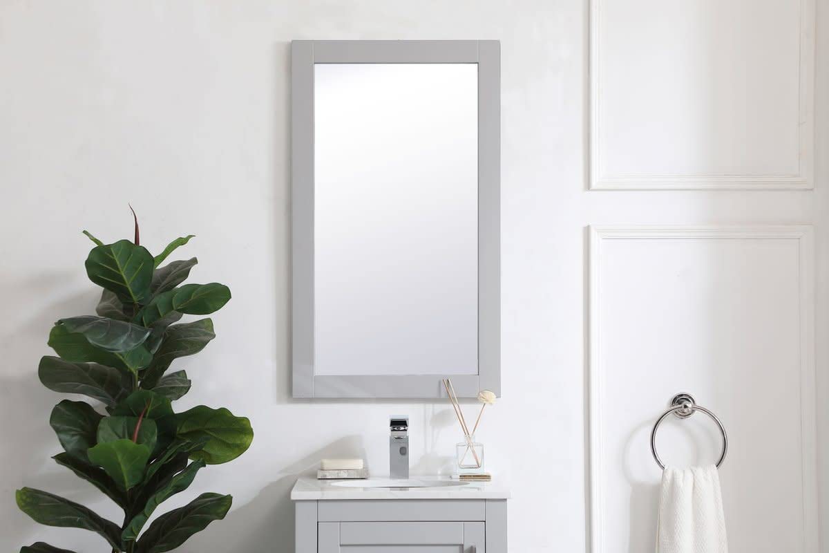 Left. Elegant Decor - Aqua rectangle vanity mirror 18 inch in White - White.