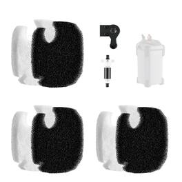 VEVOR - Aquarium Filter Media Pads, 6 PCS Replacement with Impeller for CF800, Canister Floss Replacement for Fish Tank - White;Black