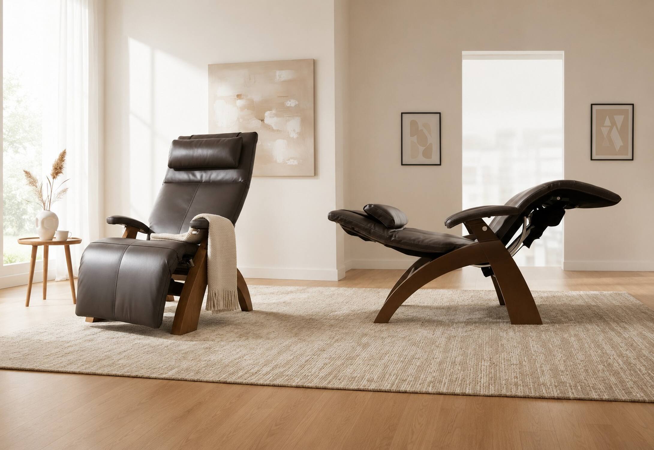 Alt View 3. Human Touch - Perfect Chair PC-365 Classic Power Zero Gravity Recliner - Dark Walnut/Espresso.