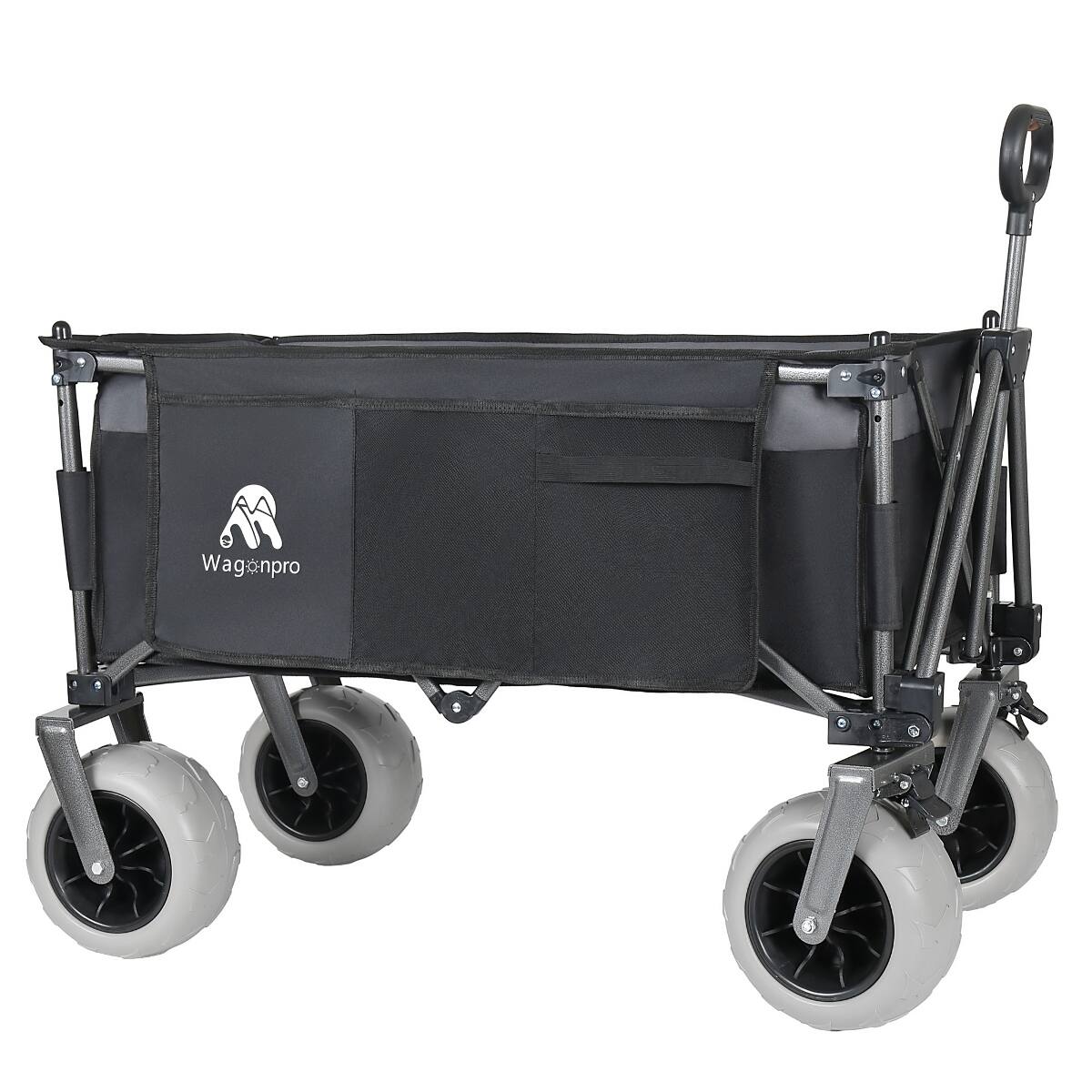 Alt View 7. Loheer - Loheer Folding Wagon with Removable Canopy, Heavy Duty Steel Frame and Balloon Wheels for Beach and Camping.