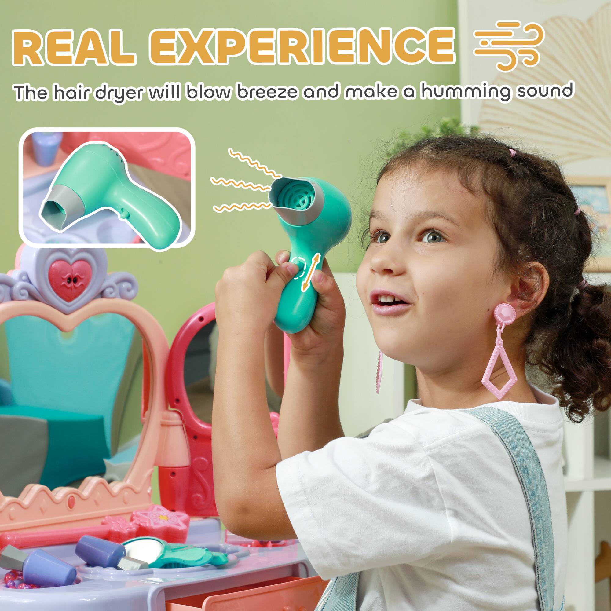 REAL EXPERIENCE  
The hair dryer will blow breeze and make a humming sound