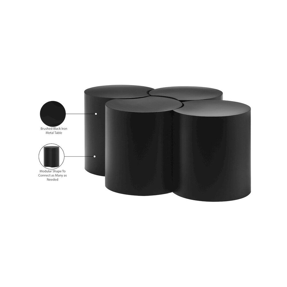 Brushed Black Iron Metal Table  
Modular Shape To Connect as Many as Needed