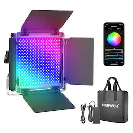 Neewer - 660 PRO RGB LED Video Light with APP Control - 50W Full Color Panel for Studio & Streaming