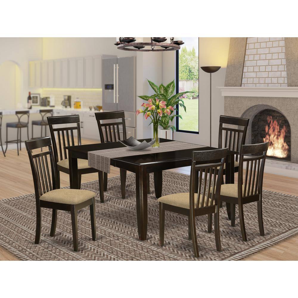 Left. East West Furniture - Dining Room Set Cappuccino - Brown.