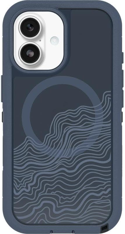 Left. OtterBox - OtterBox iPhone 17 (Only) Bundle: Defender Series XT Case & Screen Protector - Snaps on MagSafe - Rugged & Durable - Offgrid (Blue).