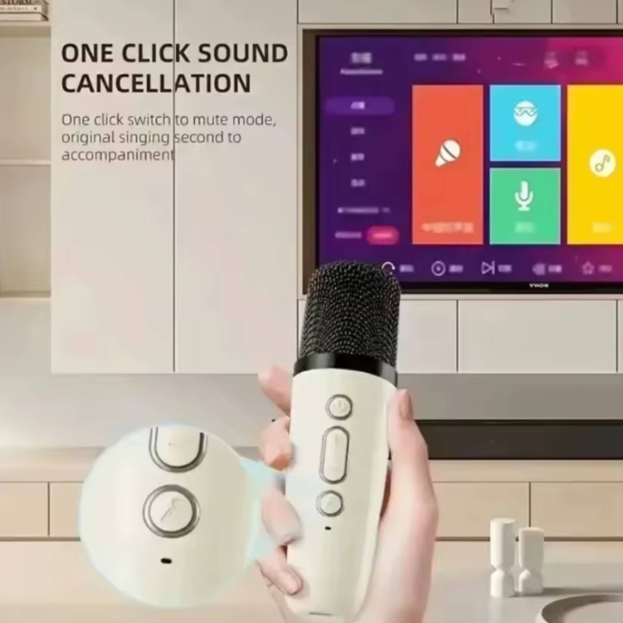 ONE CLICK SOUND CANCELLATION

One click switch to mute mode, original singing second to accompaniment