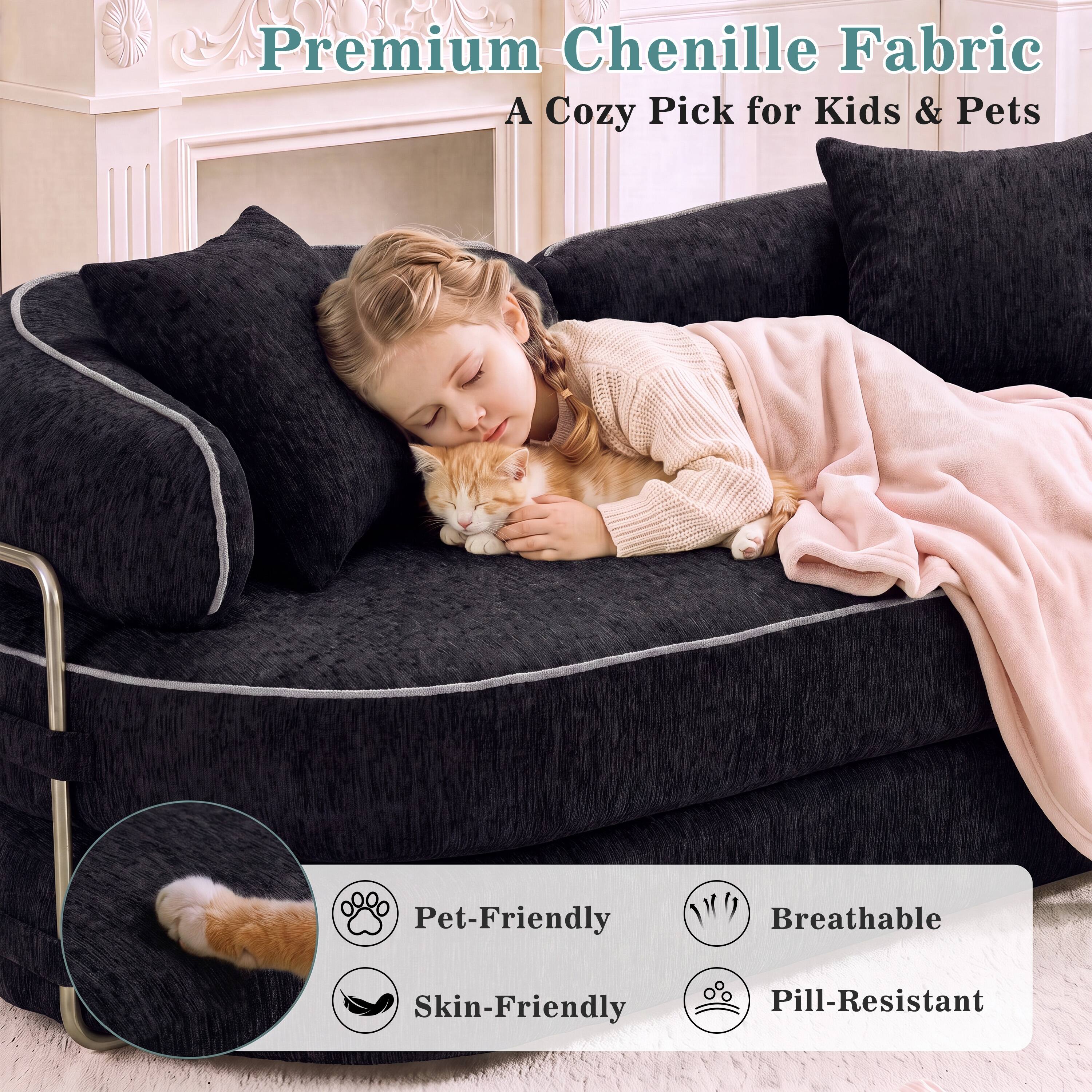 Premium Chenille Fabric  
A Cozy Pick for Kids & Pets  

Pet-Friendly  
Breathable  
Skin-Friendly  
Pill-Resistant