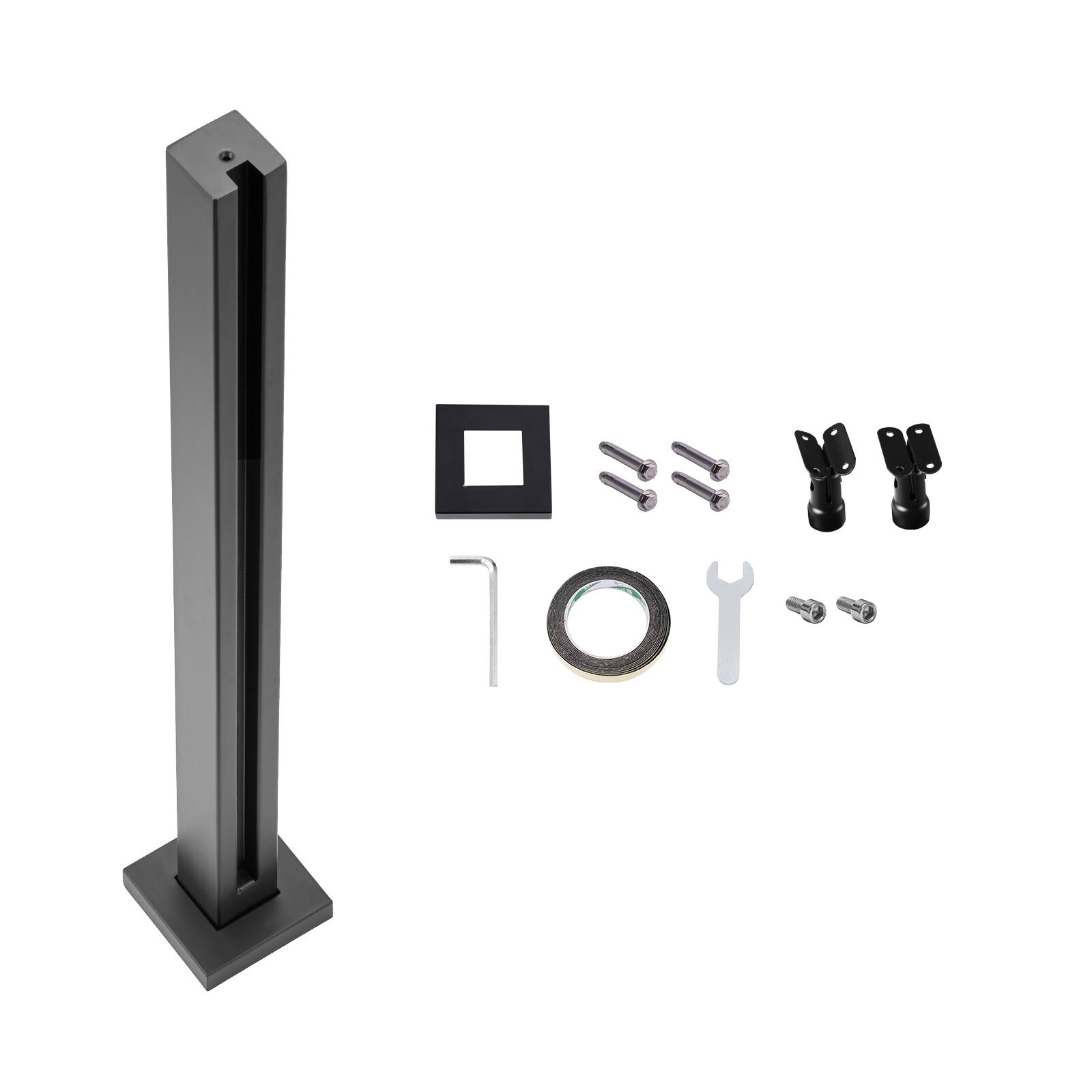 Alt View 5. VEVOR - Glass Clamp, 35.83" Height Glass Railing Bracket for 0.39 "-0.47 " Thickness Tempered Glass, 304 Stainless Steel Glass - Black.