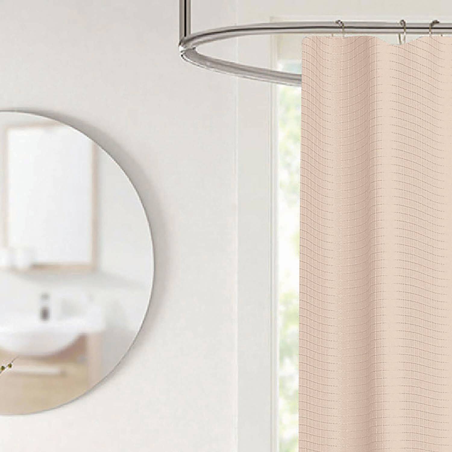 Angle. RT Designers Collection - RT Designer Collection Bliss Waffle Shower Curtain 70" x 72" Blush - Blush.