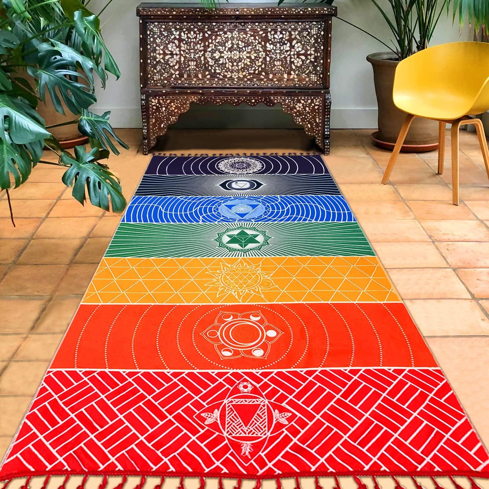 Reds Spade - Mexican Yoga Mat Beach Picnic Blanket Chakra Meditation Rug Sunscreen Shawl Wall Tapestry Decor Boho Pilate - Default