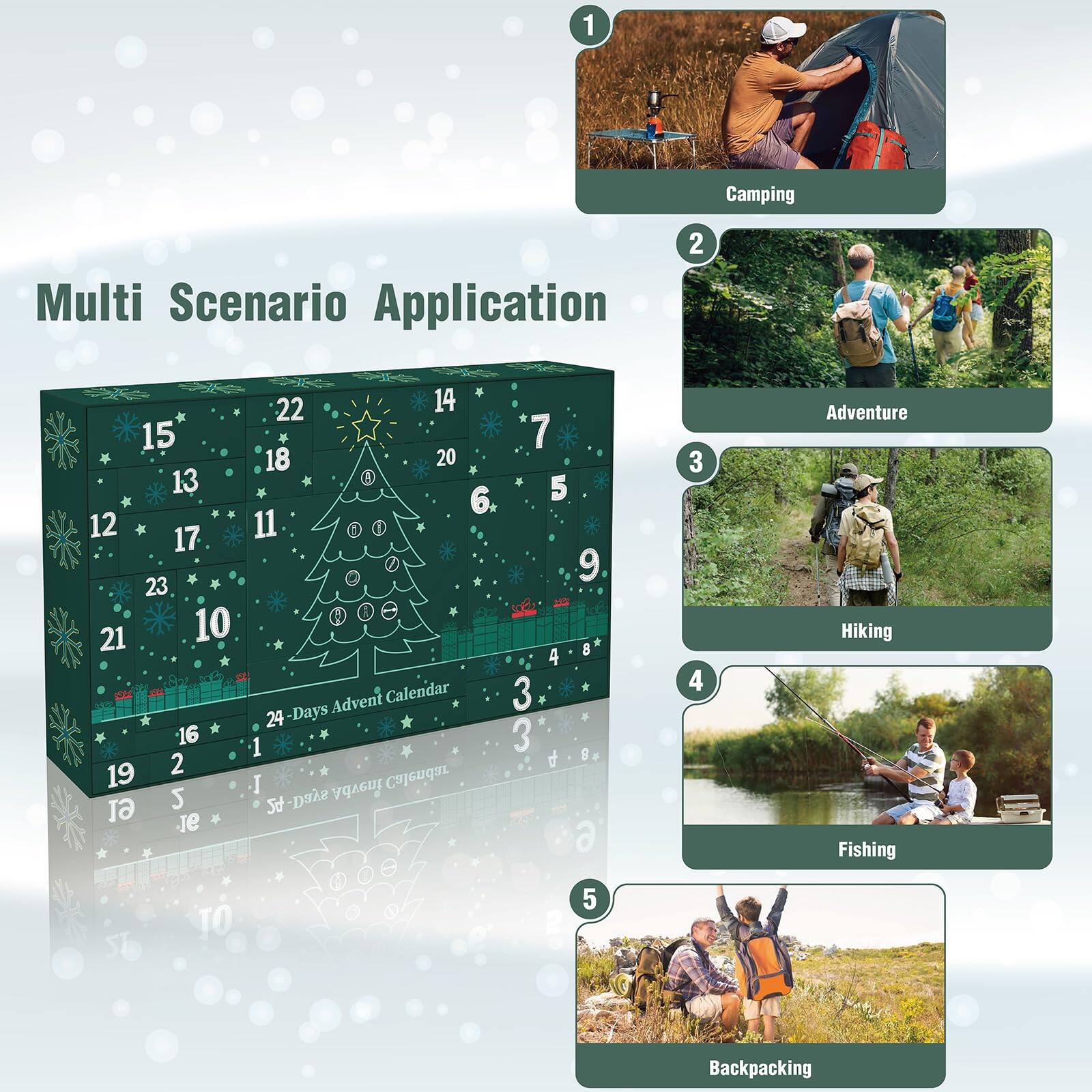 Multi Scenario Application

1. Camping
2. Adventure
3. Hiking
4. Fishing
5. Backpacking

24-Days Advent Calendar