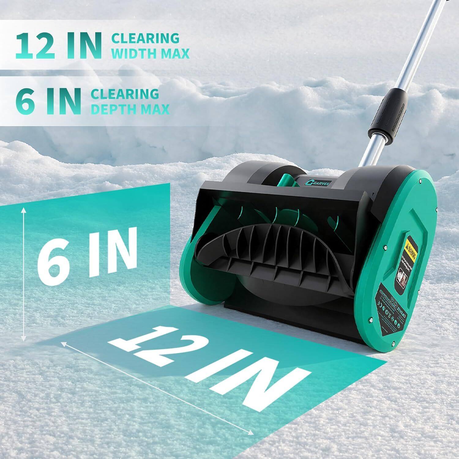 CLEARING 12 IN WIDTH MAX  
CLEARING 6 IN DEPTH MAX  

6 IN  
12 IN