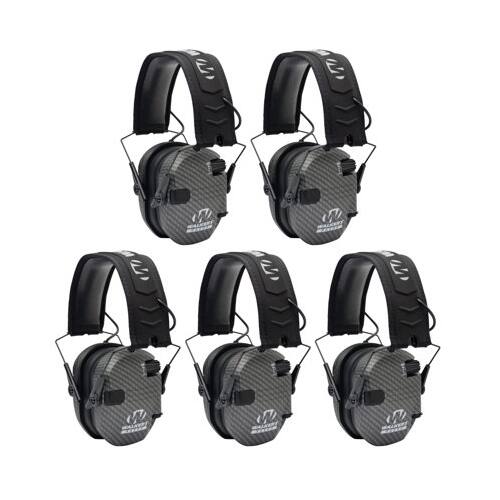Angle. Walker’s - Walker's Razor Slim Electronic Shooting Muffs 5-Pack Bundle (Carbon Gray) - Carbon Gray.