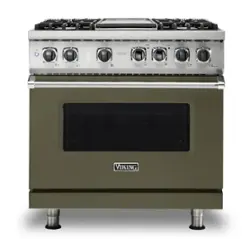 Viking - 5-Series 5.6 Cu. Ft. Self-Cleaning Freestanding Dual Fuel Convection Range - 4 Burner - Martini - Front_Zoom