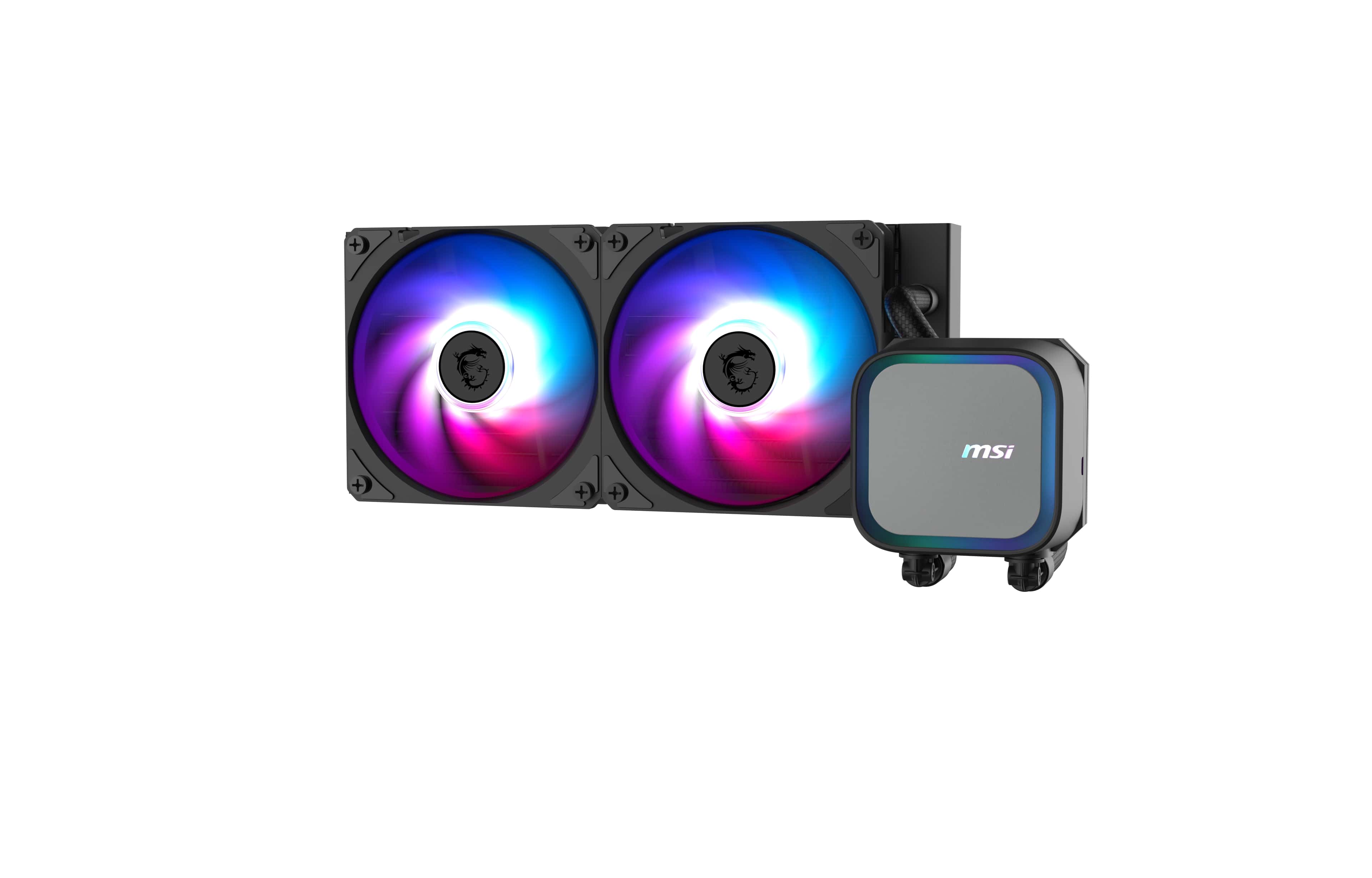 Alt View 11. MSI - MSI MAG Core Liquid  A13 240 ARGB Liquid CPU Cooler, 240mm Radiator, Dual 120mm PWN Fans, RGB lighting - Black.