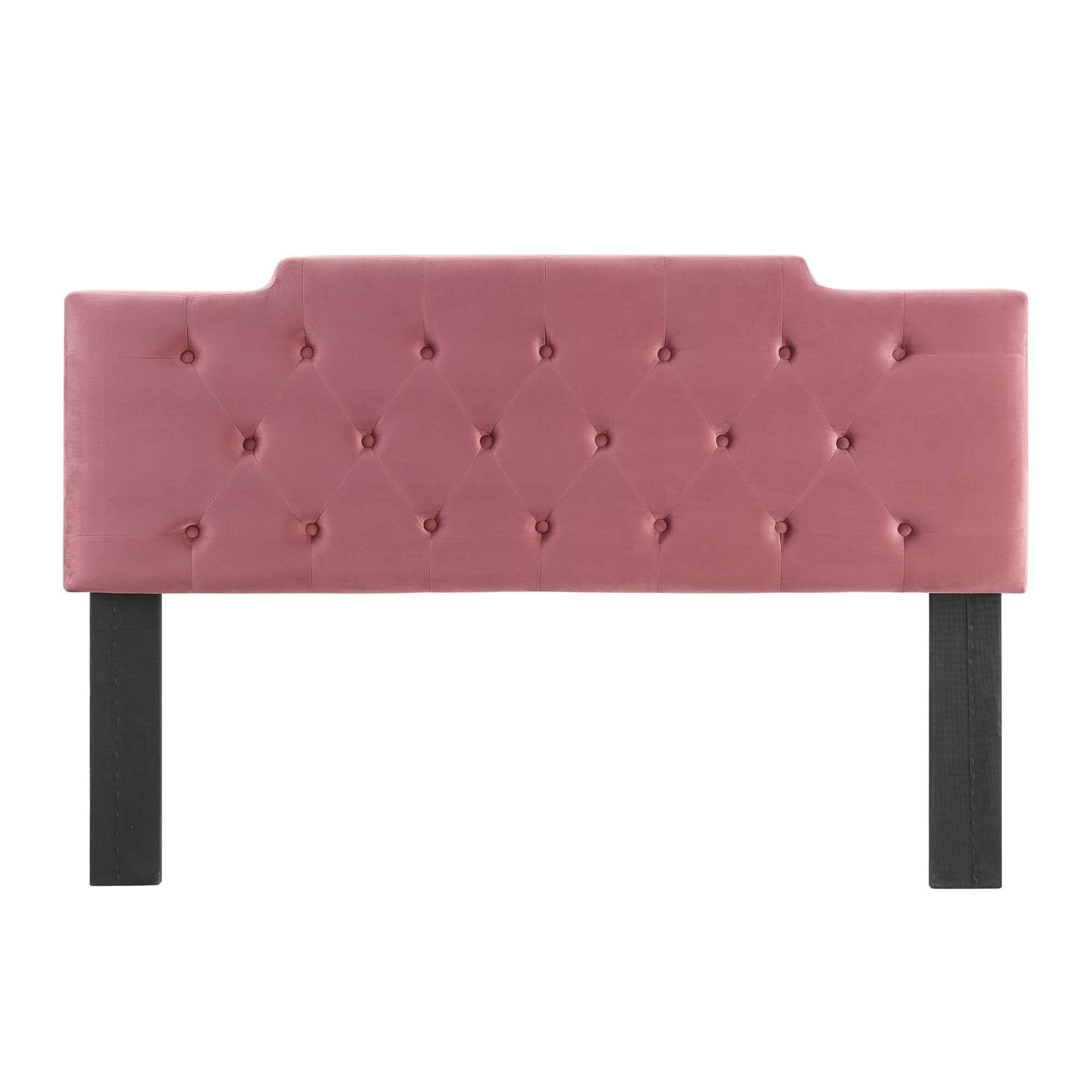 Left. Modway - Juliet Tufted Performance Velvet King/California King Headboard by Modway - Dusty Rose.