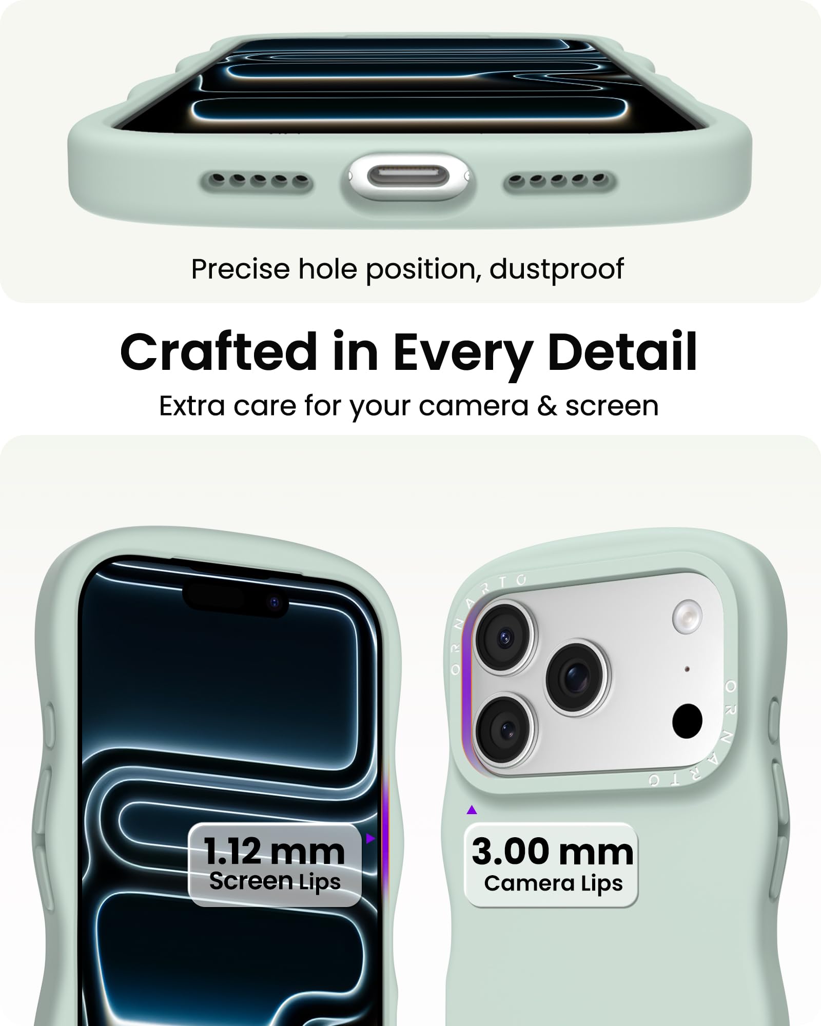 Precise hole position, dustproof

Crafted in Every Detail
Extra care for your camera & screen

1.12 mm Screen Lips

3.00 mm Camera Lips