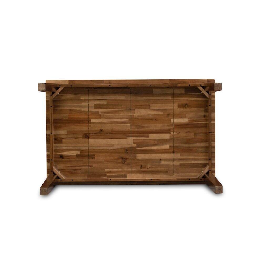 Angle. FurniFact - Walnut Rectangular Wood Dining Table - Walnut.