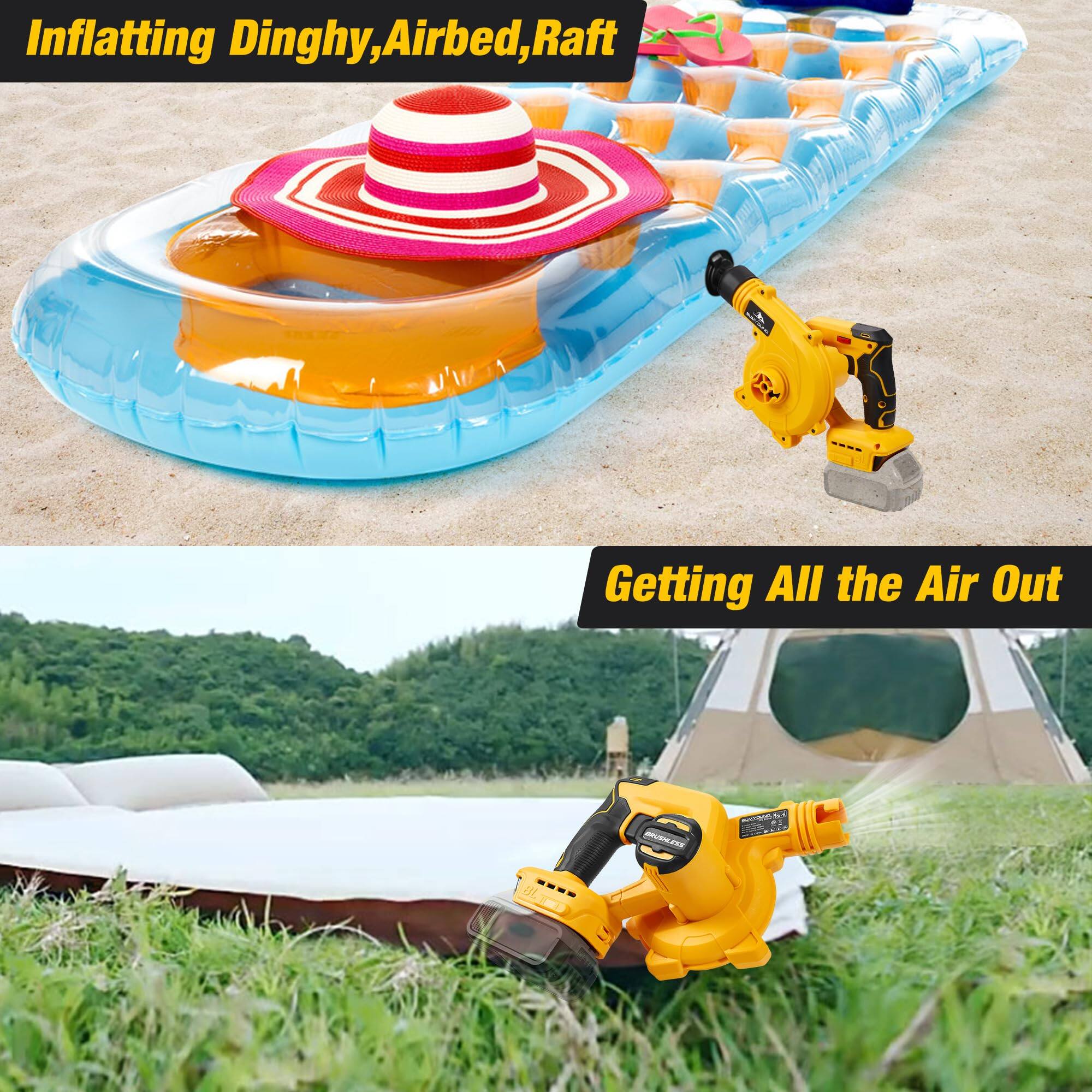 Inflating Dinghy, Airbed, Raft

Getting All the Air Out