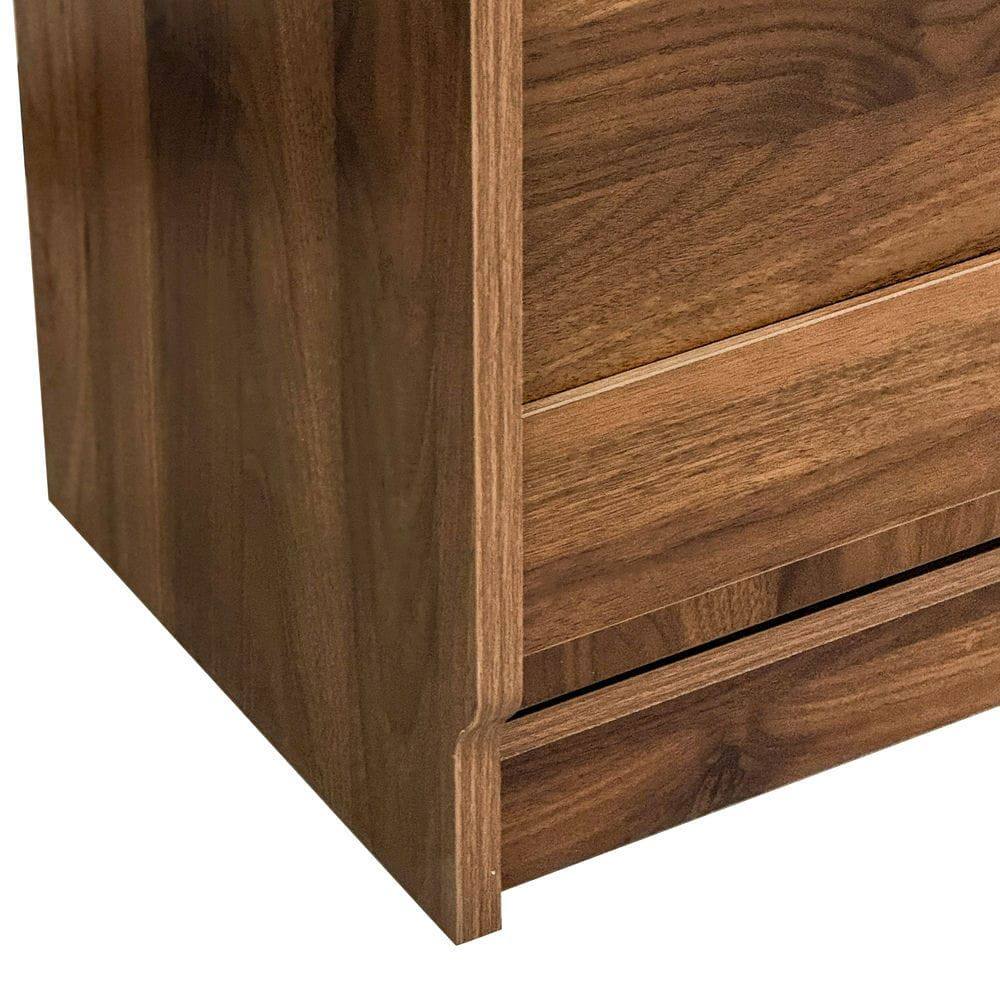 Alt View 9. Kadyn - Folding Desk with Storage, Space-Saving Foldable Computer Desk for Small Spaces, Writing Table for Home, Office, Brown - Brown.