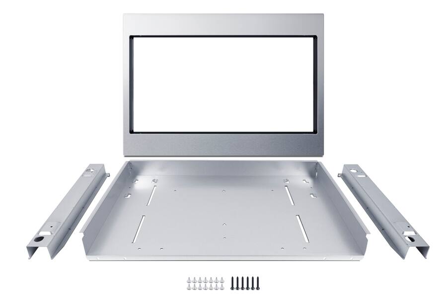 Left. Summit Appliance - 27" Wide Built-In Microwave (Trim Kit Included) - Silver.